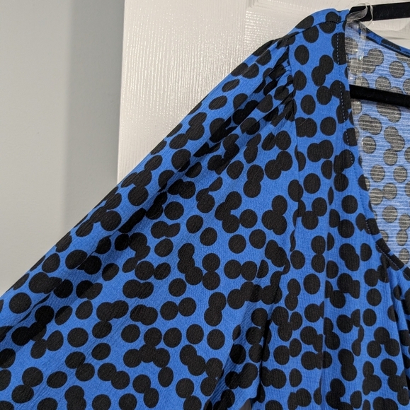 NWT Ava & Viv Women's Black and Blue Dot Long Sleeve Dress in Size 3X - Picture 4 of 12